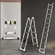 Traderight 4.2M Folding Multi Purpose Ladder 10 Step Extension Ladder Aluminium
