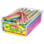 HARIBO MIAMI Sour Sugar Coated Rainbow Belts Gummi Candy Party Sharing Box 1.2kg