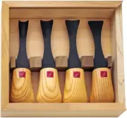 Flexcut Super-Wide-Format Palm Set, Wood handles, Storage box # FLEXFR704