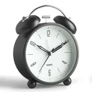Twin Bell Loud Alarm Analog Alarm Clock, 4 inch Super Silent Non Ticking Smal...