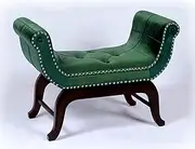 Sunny Décor Handmade u-Shaped Soft Velvet arm Bench in Emerald Green 90cm x 41cm x 65cm