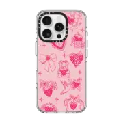iPhone 16 Pro Clear Case MagSafe Compatible Strawberry Tattoo Flash