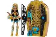 Monster High Skulltimate Secrets Doll Accessories Set, Monster Mysteries Cleo De Nile with Dress-Up Closet 19+ Surprises Including Clothes