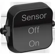 Clipsal Pro Series, rocker, 3 positions, marked SENSOR-ON-OFF, Black - P49TSOO-BK