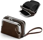 [ANEW] Detachable 2 in 1 Purse Wallet, Credit Card Holder Wallets with Cion Purse for Women, Womens Wallet with Zipper Wristband (Coffee), Coffee, Modern and Elegant