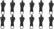 12 Pcs Black Fix Zip Puller,Zip Slider Repair Instant Kit,Instant Zipper Set,