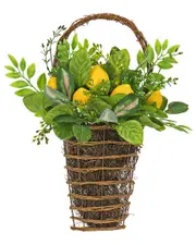 National Tree Company 21In Leafy Greens And Lemons Wall Basket