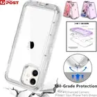 For iPhone 16 Pro Max Plus 15 14 13 12 11 Clear Heavy Duty Shockproof Case Cover