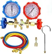 R410A 3 Way AC Diagnostic Manifold Gauge Set Replacement Accessories for Freon Charging Fits R-404A R-134A Refrigeration Manifold Gauge Air