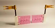 NEW LEGO Friends Pink BARN DOORS with Gold Flags Set Hinge Mini Doll Farm Horse