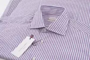 NWT Luciano Barbera Size US 39 Dress Shirt Brand New White Red Blue Made Italy