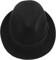 [COSMEVIVI] Elegant Women's Fedora Hat Warm Wool Fashionable and Comfortable for Occasion Black