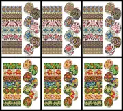 Easter Egg Wraps for 42 Hen Eggs, 6 Sleeves, 14 Designs, Heat Shrink,Pysanka #46