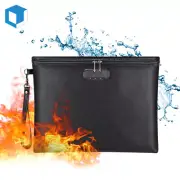 Fireproof Document Bag Waterproof Safe Storage Pouch with Zipper&Lock Organizer
