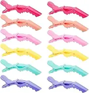 WeforU 12 Pcs Alligator Hair Clips for Styling Sectioning, Salon Hairdressing Clamps Thick Hair Partition Hair Sectioning Clip for Women, Kids, Girls Hair Styling