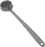 Ipetboom Smooth Slick Back Brush Long Handle Body Brush Silicone Shower Scrubber