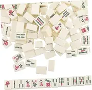 KOMBIUDA 1 Set Mini Mahjong Set Travel Friendly Mahjong Kit Present for Male Friends Family Gatherings and Home Entertainment Easy to Clean