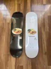 Supreme Chicken Dinner Skateboard Deck Set of 2 Black and White SS18 2018 New