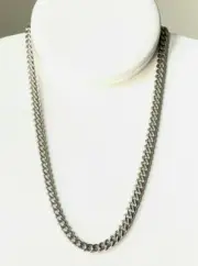 Men Stainless Thick Miami Cuban Link Choker necklace chain Silver 6 mm 18" heavy