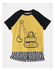 [Milkshake] Digger Raglan Woven Pyjama Set in Yellow