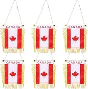 Gatuida 6pcs Car Window Hanging Flags Mini Banners Aesthetic Car Decorations for Rearview Mirror