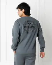 [Rip Curl] Rip Curl Men's Stapler Crew Sweatshirt in Pine Night Size Small S Pine Night