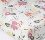 Cloud Island Crib Fitted Sheet Floral Meadow Pink Green Yellow New