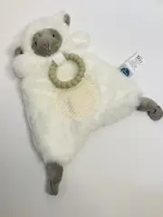 Mary Meyer Plush Lamb Baby Lovey Security Blanket White Teething Ring Soft