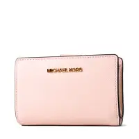 在飛比找Yahoo奇摩購物中心優惠-MICHAEL KORS 金字LOGO素面防刮皮革釦式中夾-