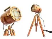 PHOTO STUDIO MARINE TABLE TRIPOD LAMP NAUTICAL SPOT LIGHT COPPER FINISH DECOR