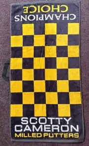 Scotty Cameron Champions Choice Checkered Flag Golf Towel / Yellow / New