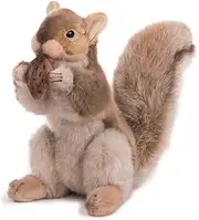 [HANSA] Squirrel with Nut Plush Toy, 22 cm Height, Red