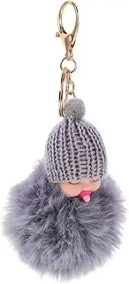[BESTYASH] Plush Keychain Lovely Plush Keychain Key Chain Hamster Grey Plush