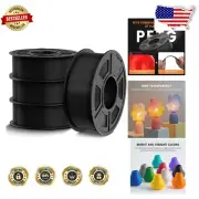 Vibrant 4 Pack of 1.75mm PETG Black Filament - Low Shrinkage and High Toughness