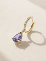 [42 SUNS] 42 SUNS - 14-karat Gold Tanzanite And Laboratory-grown Diamond Single Earring - Blue - One size One size Blue