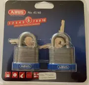 ABUS 41/40 Laminated Corrosion Resistant Padlock - TWIN Pack - Keyed Alike