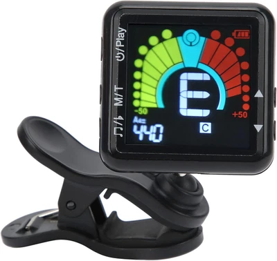 Guitar Tuner Rechargeable Clip on + Digital Metronome +Tone Generator 3 In1- LCD