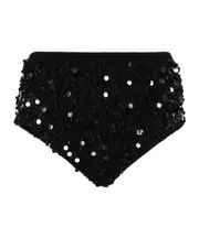 sequin-embellished high-waisted mini shorts IT44,IT36 Black