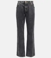 [Balmain] Balmain High-rise straight jeans UK 16 black