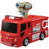 在飛比找樂天市場購物網優惠-小禮堂 Tomica多美小汽車 變形消防局基地 (紅盒)