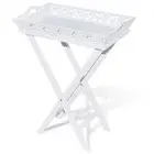 Side Table with Tray White Plant Stand End Console Nightstand Lowboard vidaXL