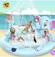 AOLUXLM Splash Pad - Kid Inflatable Sprinkler Pool Water Sprinkler Pool for K...
