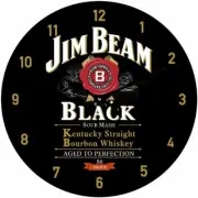 Jim Beam Glass Clock Round 17cm