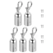 1.2"x3.7" Stanchion Rope End Stopper 5pcs Cord End Caps Barrier Rope End Silver