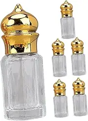 SHERCHPRY 6Pcs Refillable Glass Perfume Bottles Small Essential Oil Roll Containers Portable Travel Bottles Leak Design for Perfume and Lotion Elegant and Lightweight