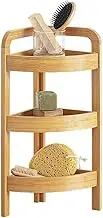 Avilia 3 Tier Corner Shelving Unit Ideal for Kitchen or Bathroom Modern Moisture Resistant Corner Shelf Space Saving Bamboo 33 x 23 x 61 cm