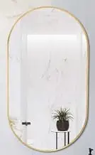 Rose Gold Oval Mirror Aluminium Alloy Framed 60x80cm Modern Minimalist Design Home Décor Wall Mounted Bathroom Vanity Mirror Horizontal Vertical Hanging