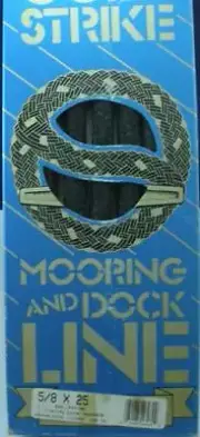 Wellngton Double Braid Nylon Mooring Rope Dock Line 1/2" x 25 ft Black