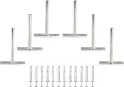 6pcs 4 Inch Floating Shelf Bracket, Heavy Duty Hidden 4 Inch, Brushed Nickel