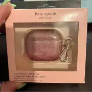 Kate Spade Pink Gold Glitter New AirPods 2021 Case New In Box